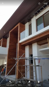 Teak wall cladding